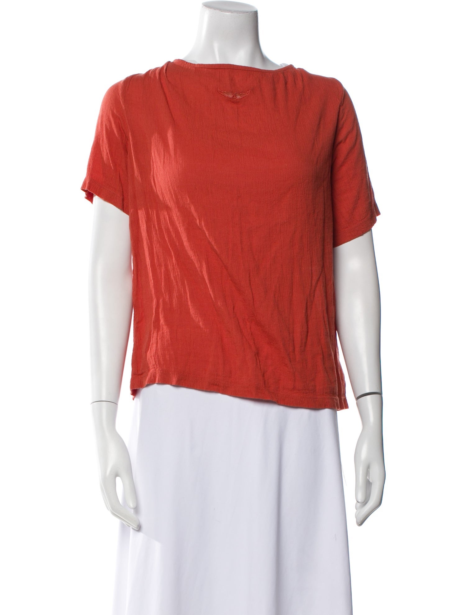 Zadig & Voltaire Bateau Neckline Short Sleeve Blouse
