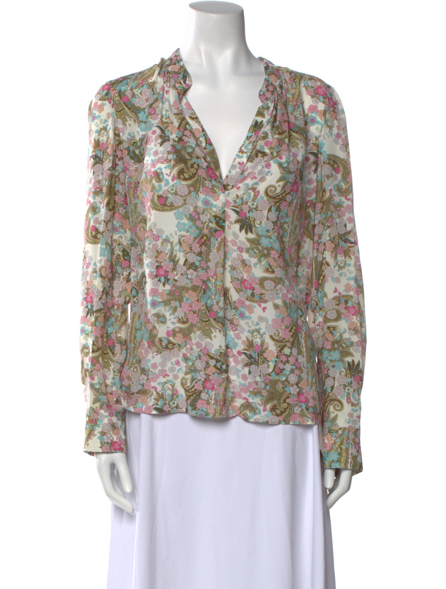 Zadig & Voltaire Paisley Print V-Neck Blouse