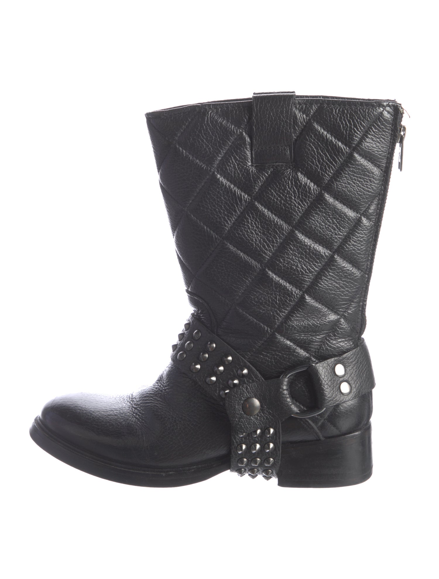 Zadig & Voltaire Leather Studded Accents Moto Boots