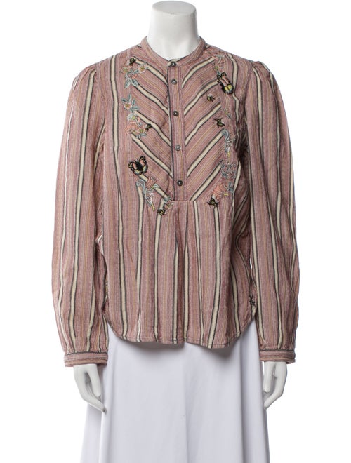 Zadig & Voltaire Striped Long Sleeve Button-Up Top
