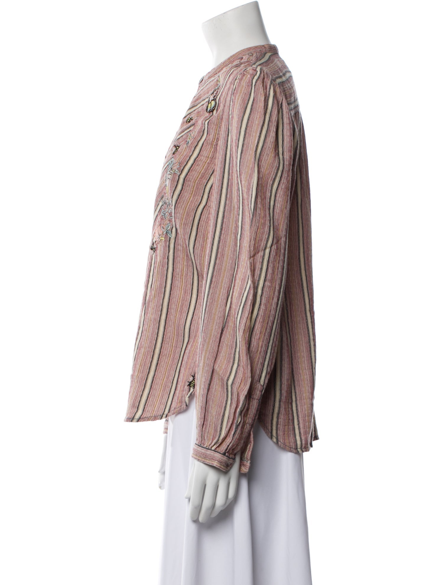 Zadig & Voltaire Striped Long Sleeve Button-Up Top