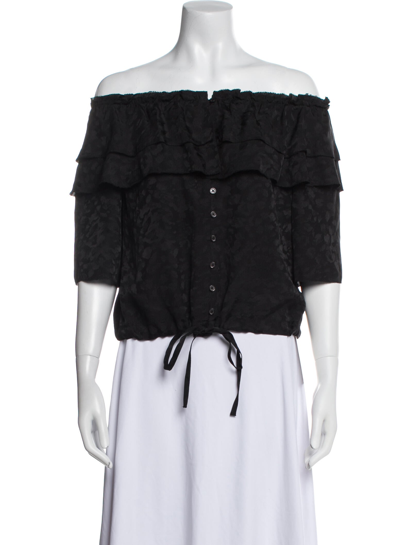 Zadig & Voltaire Silk Off-The-Shoulder Crop Top