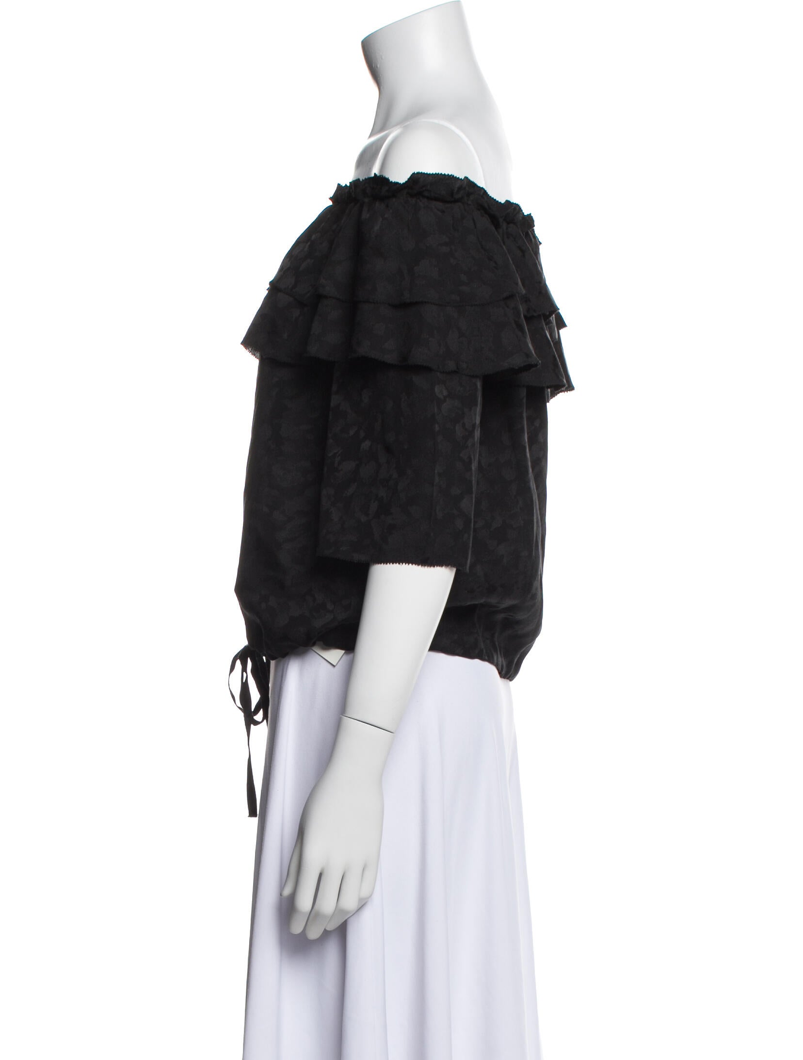 Zadig & Voltaire Silk Off-The-Shoulder Crop Top