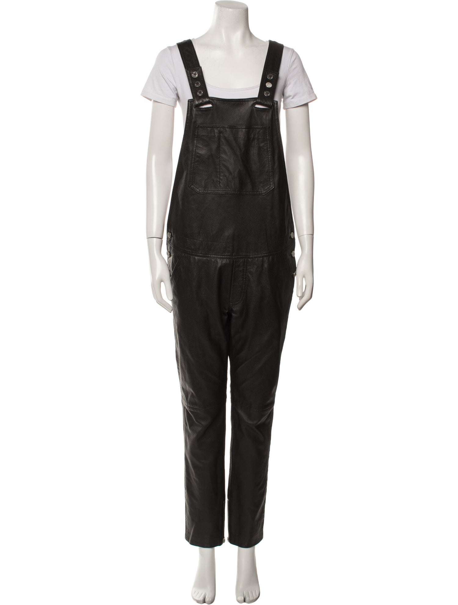 Zadig & Voltaire Lamb Leather Square Neckline Jumpsuit