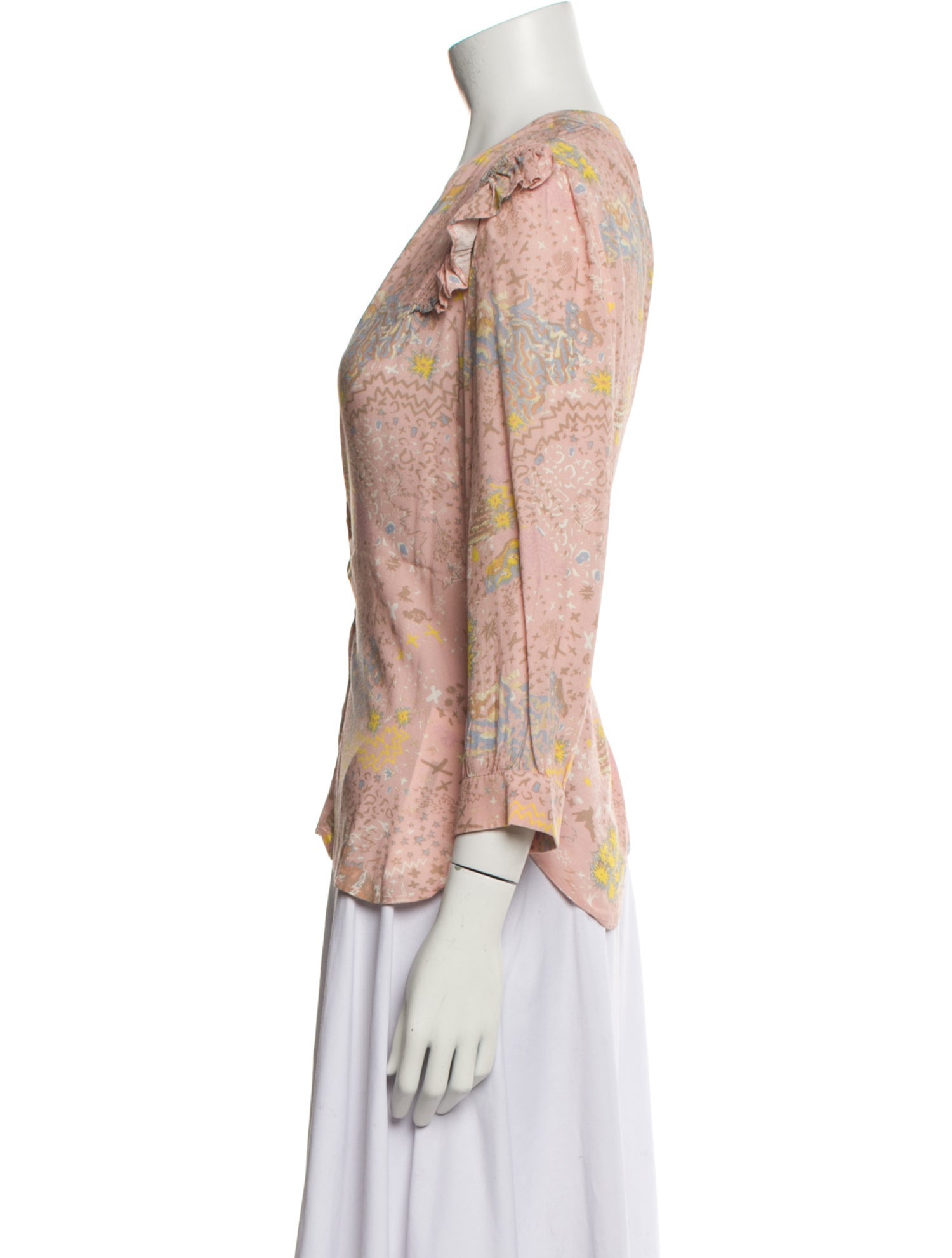 Zadig & Voltaire Floral Print V-Neck Blouse