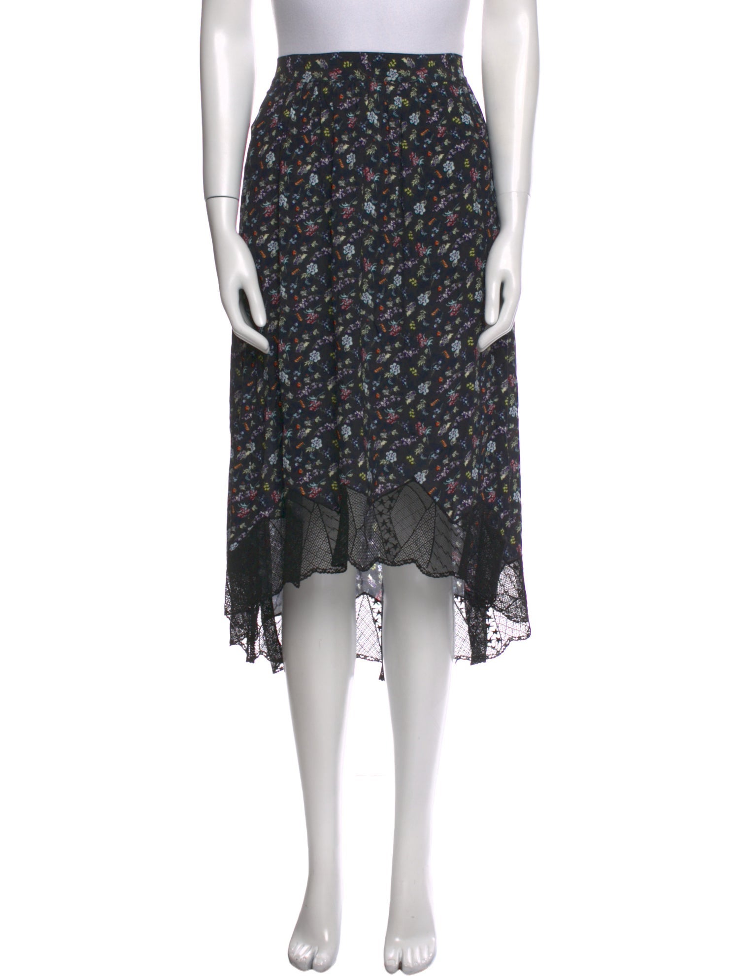 Zadig & Voltaire Floral Print Midi Length Skirt