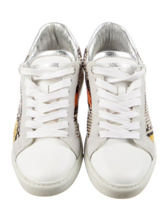 Zadig & Voltaire Leather Animal Print Sneakers