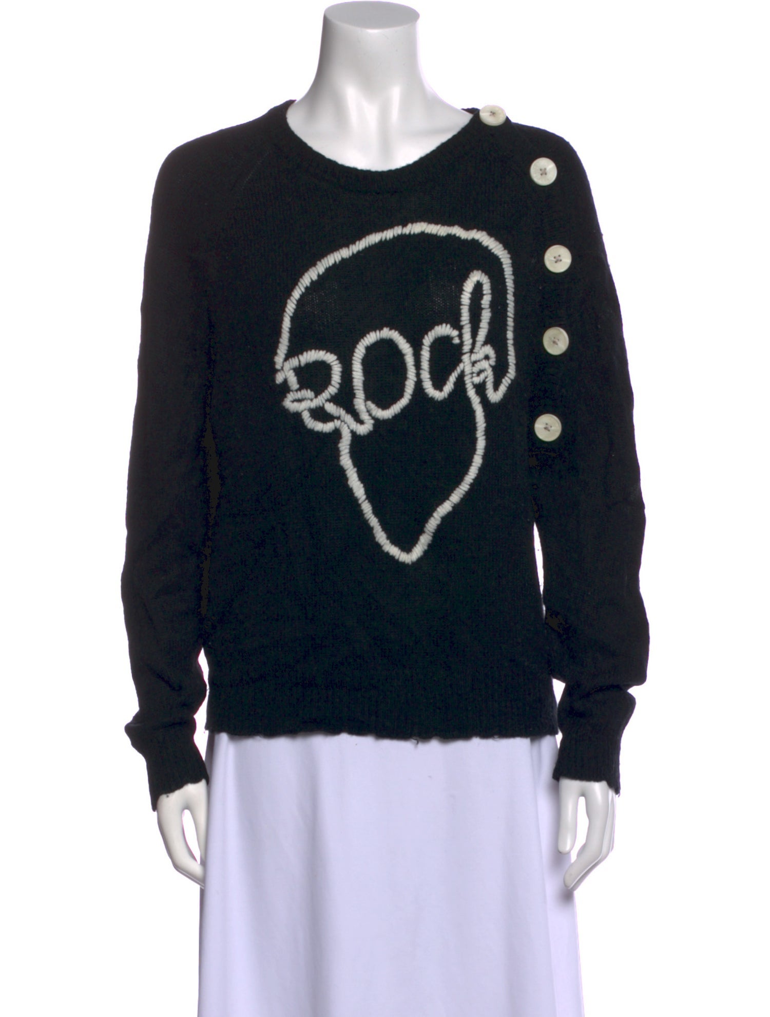 Zadig & Voltaire Graphic Print Scoop Neck Sweater