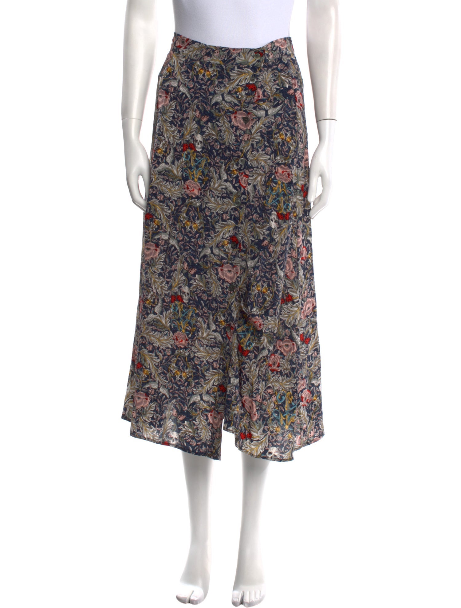 Zadig & Voltaire Floral Print Midi Length Skirt