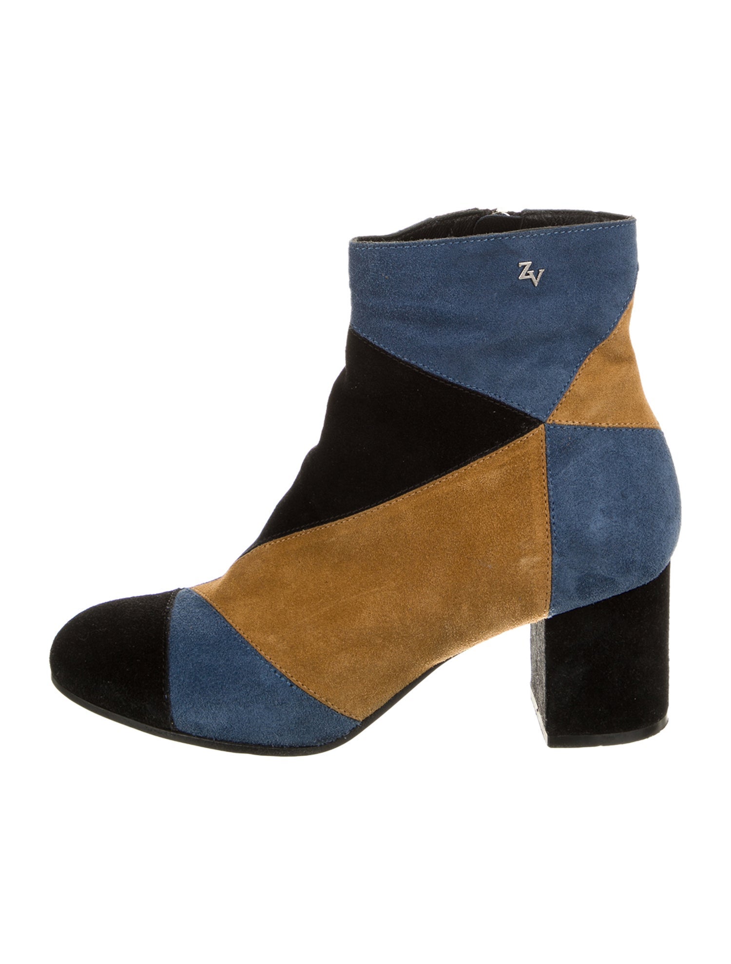 Zadig & Voltaire Suede Colorblock Pattern Boots