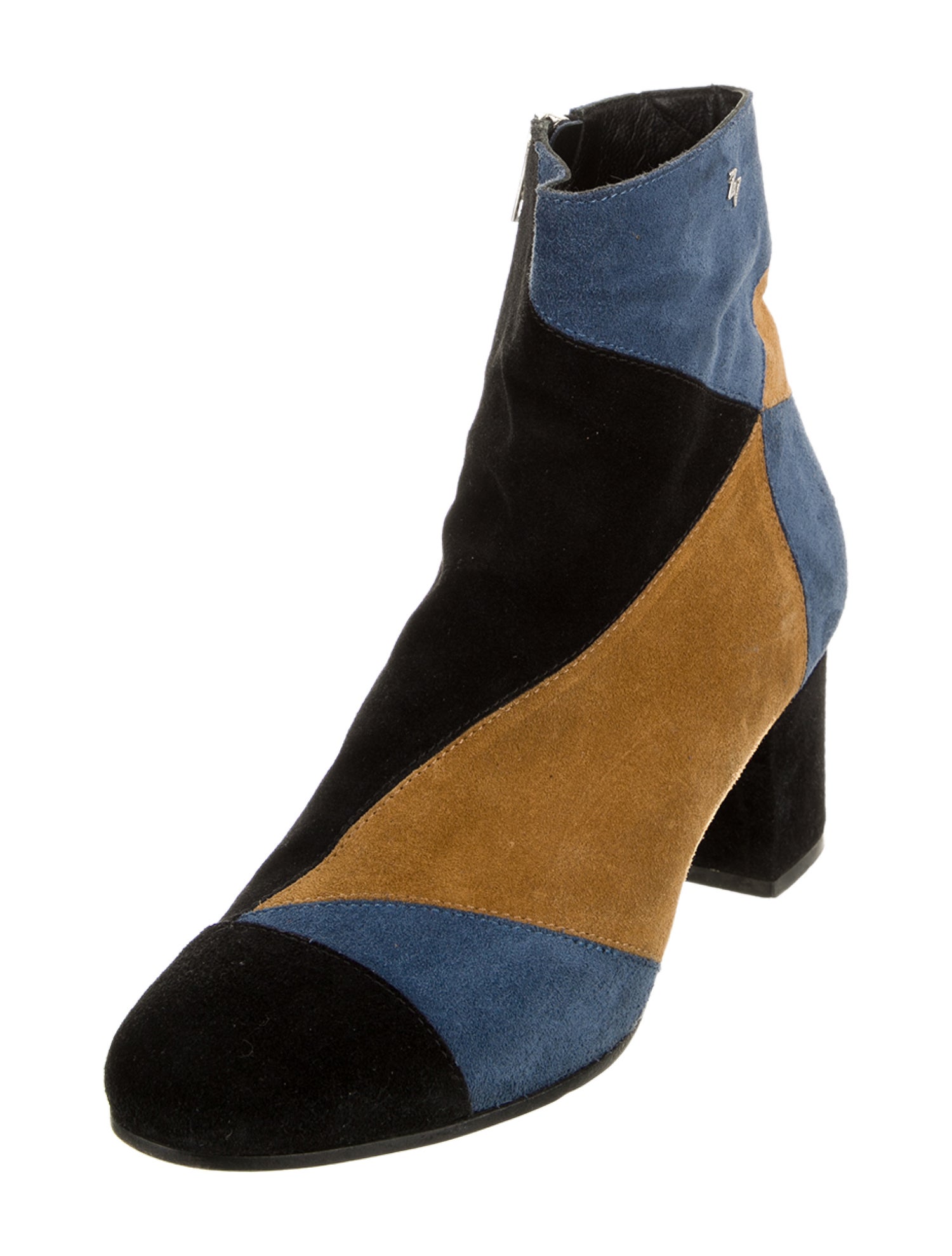 Zadig & Voltaire Suede Colorblock Pattern Boots