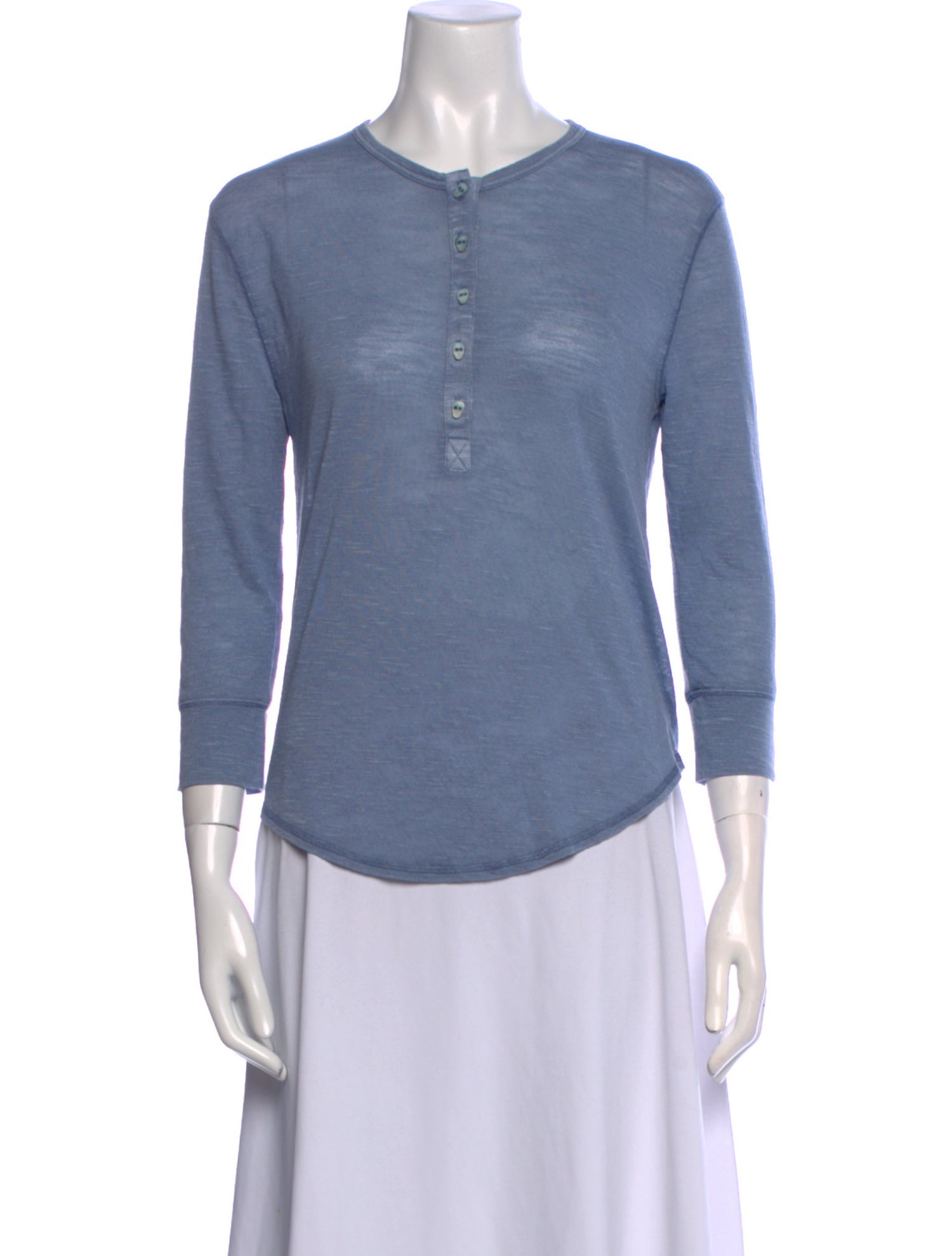 Zadig & Voltaire Mock Neck Three-Quarter Sleeve Top