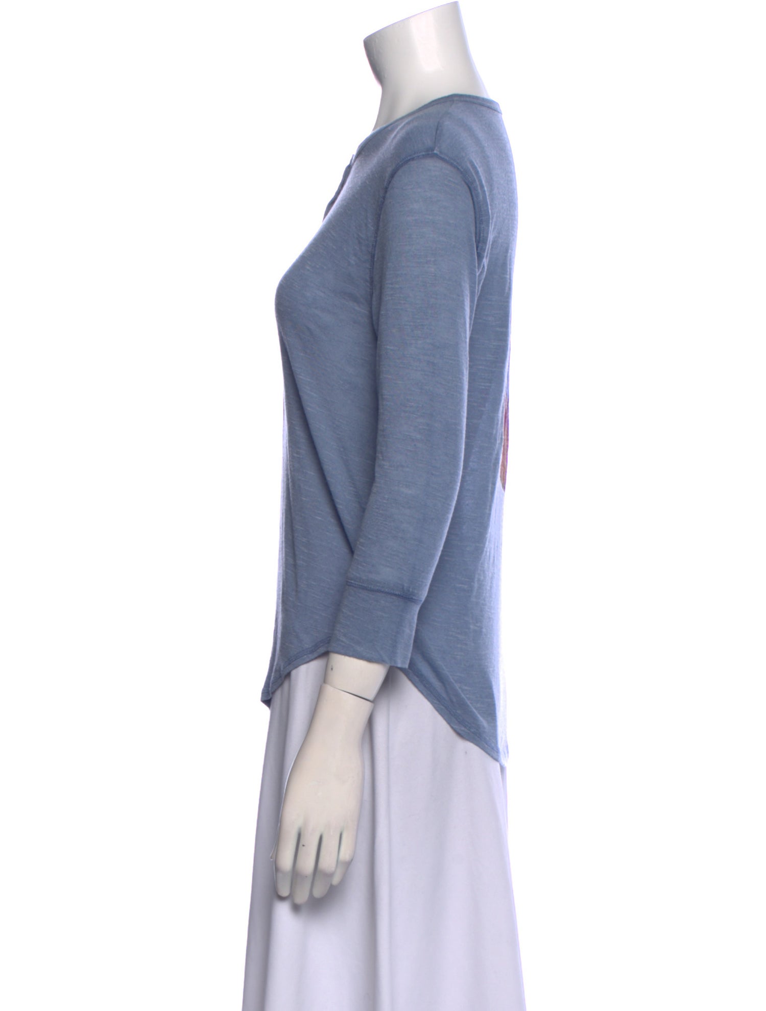 Zadig & Voltaire Mock Neck Three-Quarter Sleeve Top