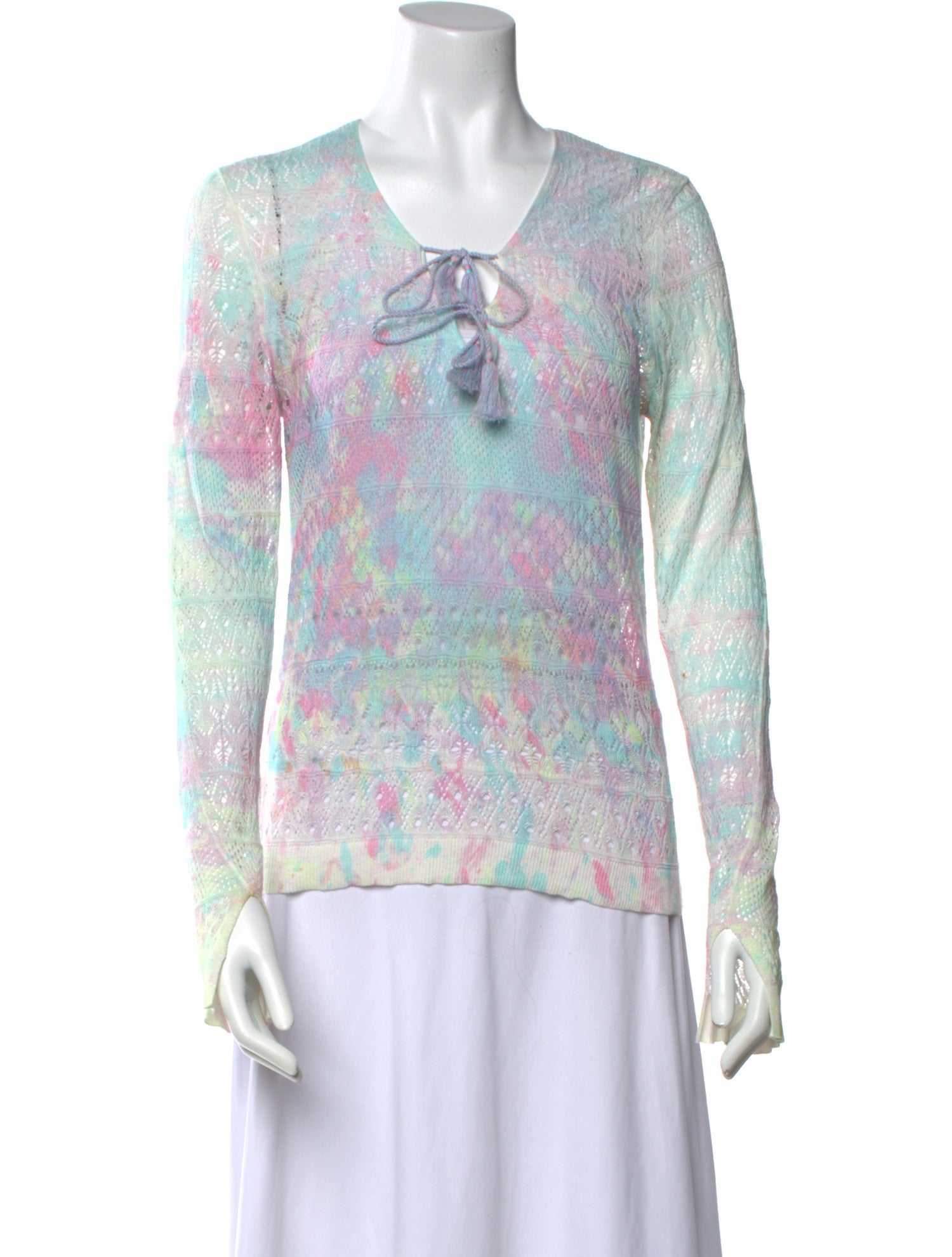 Zadig & Voltaire Tie-Dye Print V-Neck Sweater