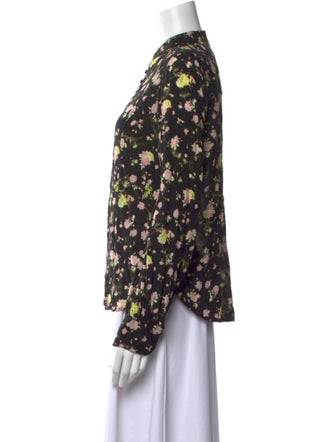 Zadig & Voltaire Silk Floral Print Button-Up Top