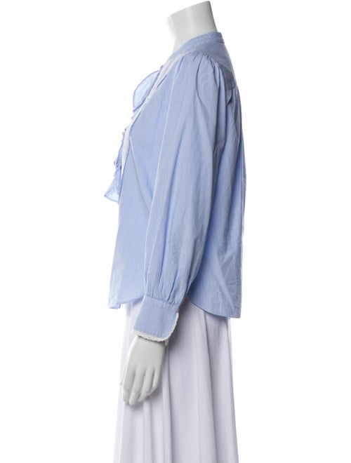 Zadig & Voltaire Striped Mock Neck Button-Up Top