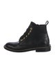 Zadig & Voltaire Leather Chain-Link Accents Combat Boots