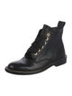 Zadig & Voltaire Leather Chain-Link Accents Combat Boots