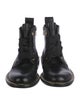 Zadig & Voltaire Leather Chain-Link Accents Combat Boots