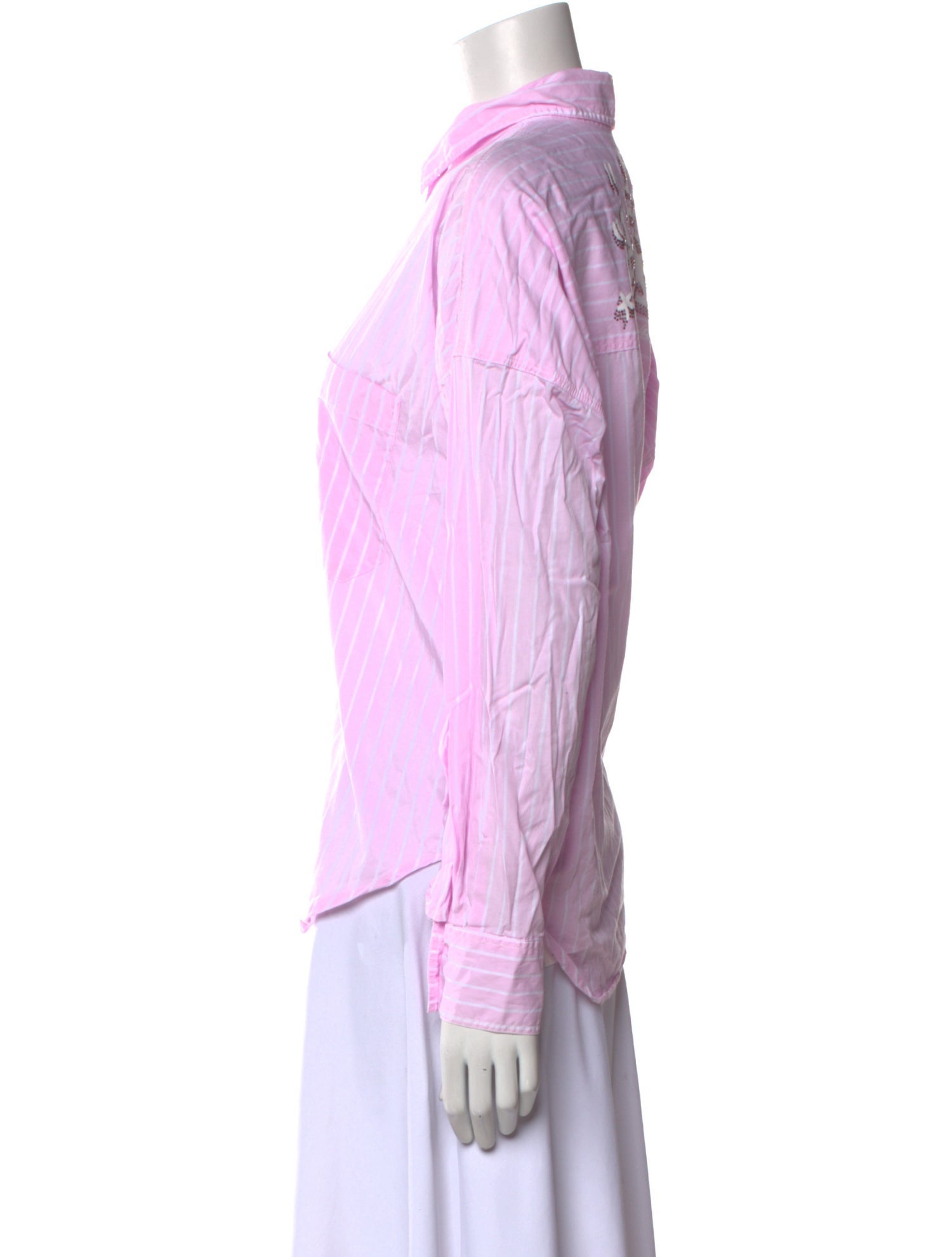 Zadig & Voltaire Striped Long Sleeve Button-Up Top