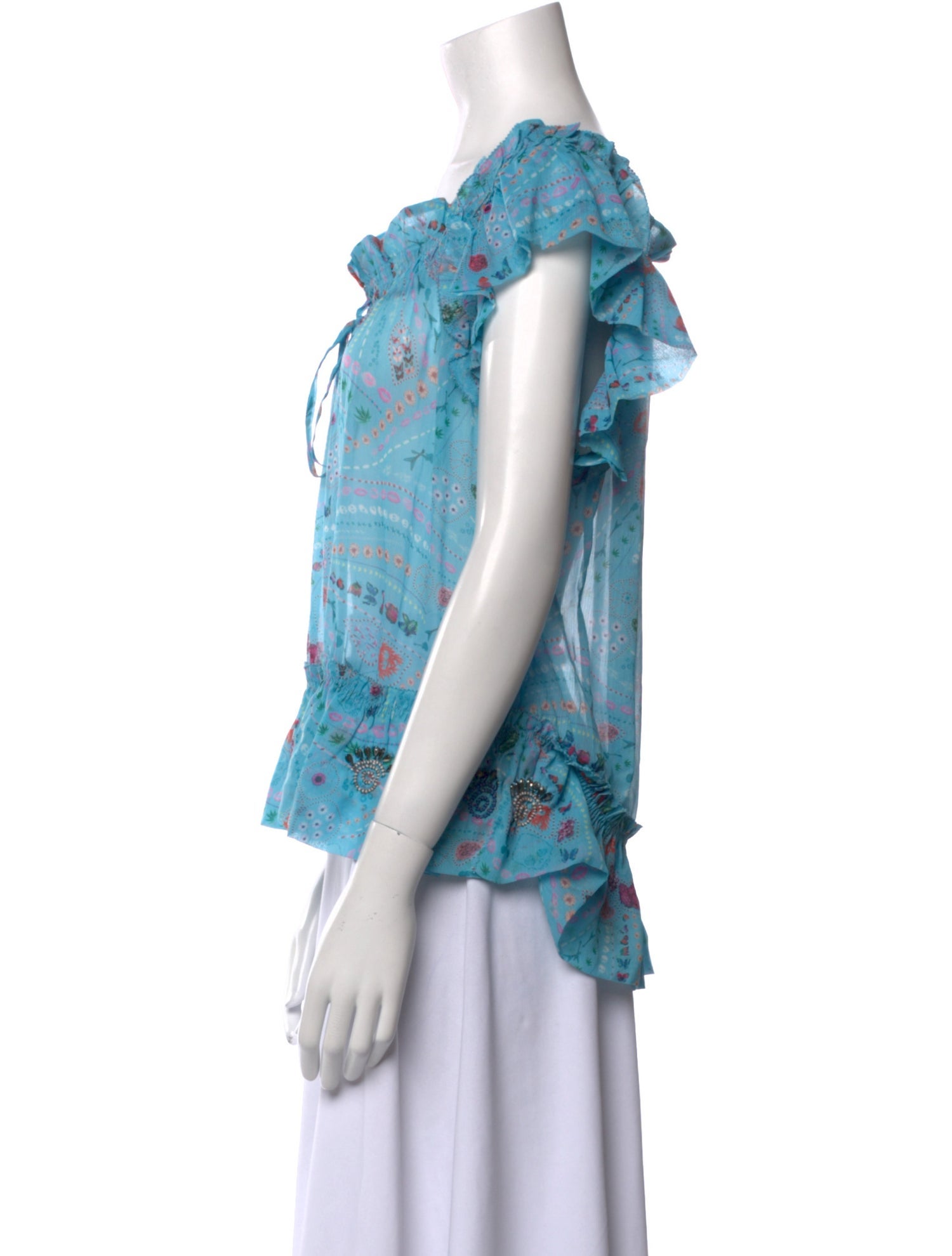 Zadig & Voltaire Floral Print Bateau Neckline Blouse