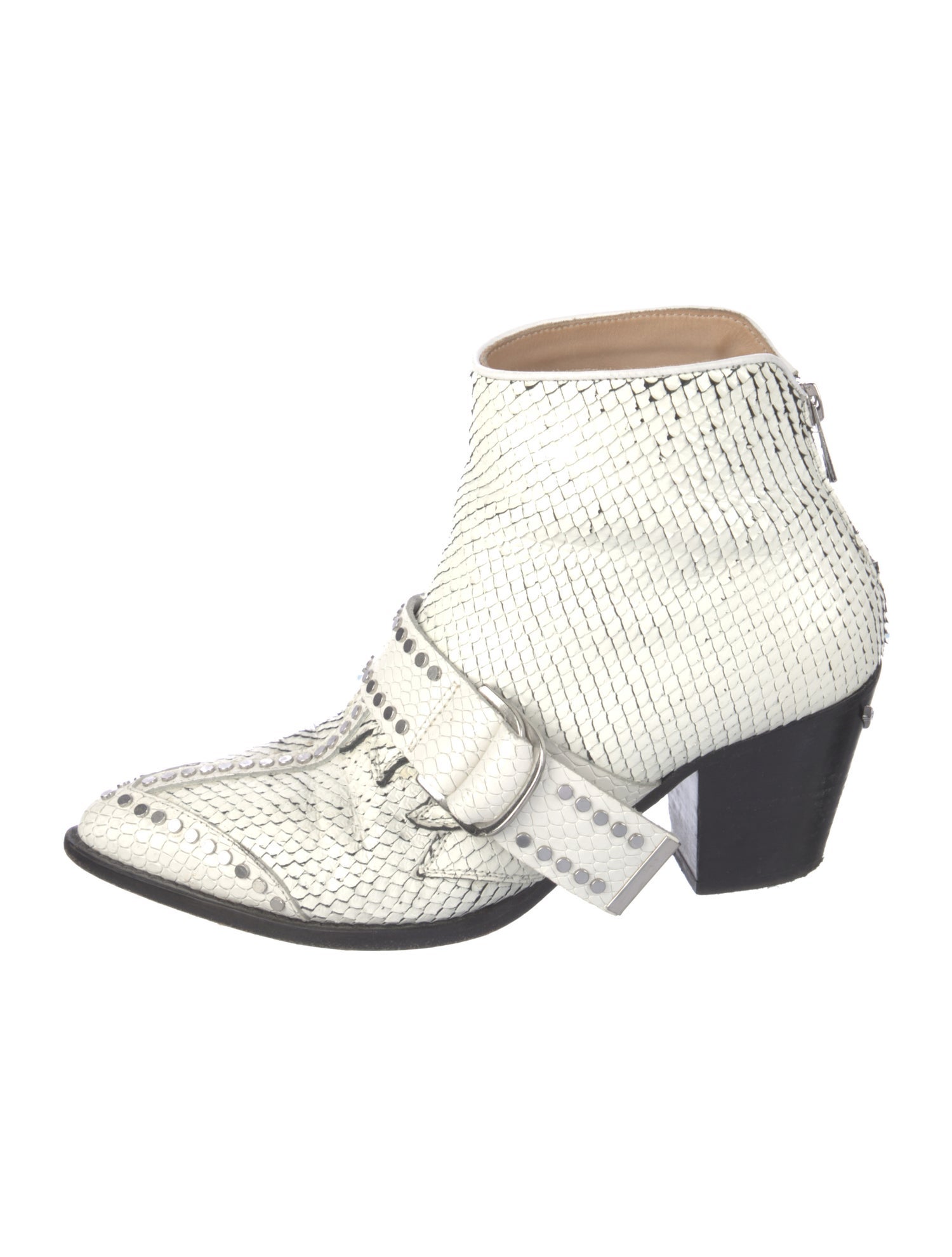 Zadig & Voltaire Snakeskin Animal Print Lace-Up Boots