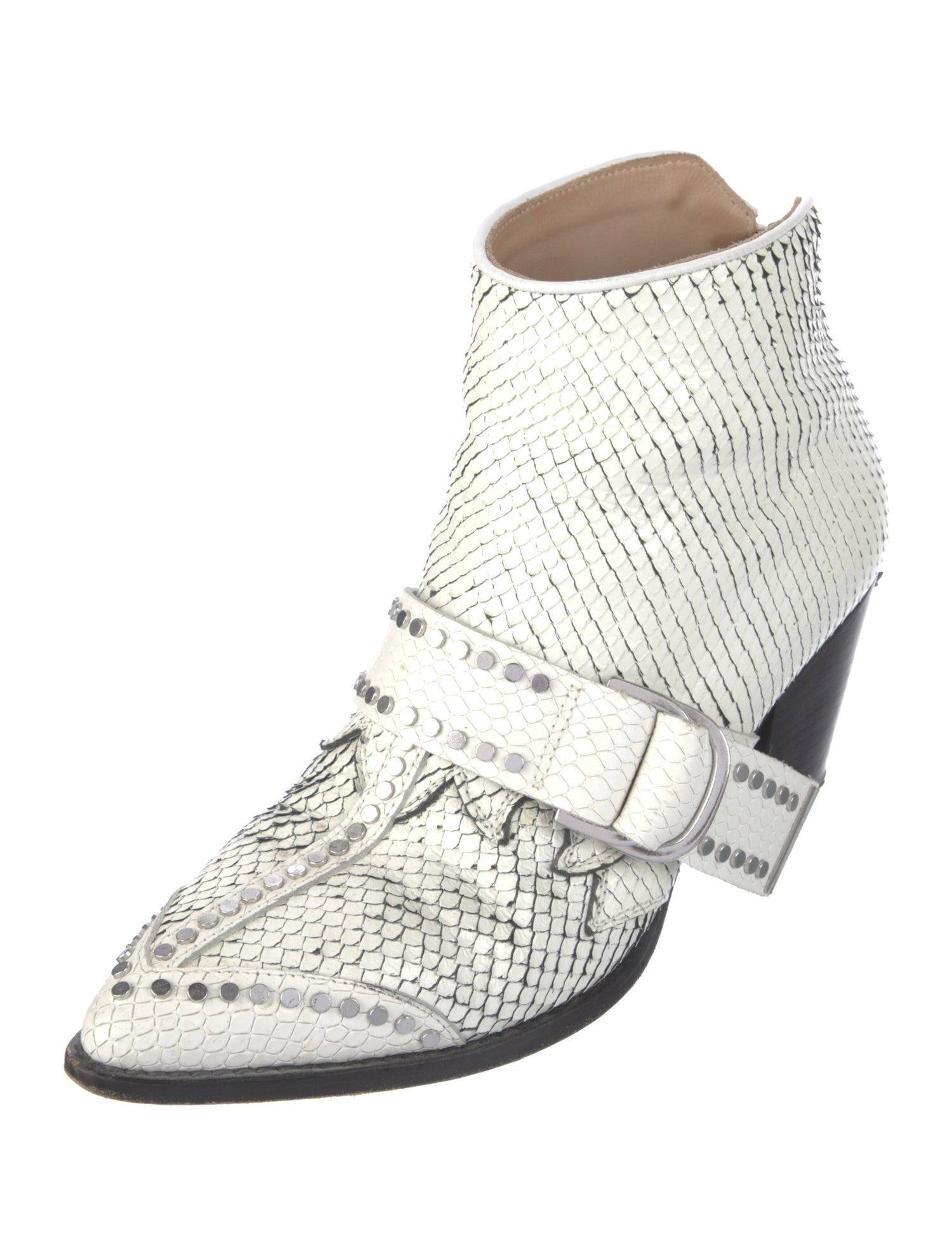 Zadig & Voltaire Snakeskin Animal Print Lace-Up Boots