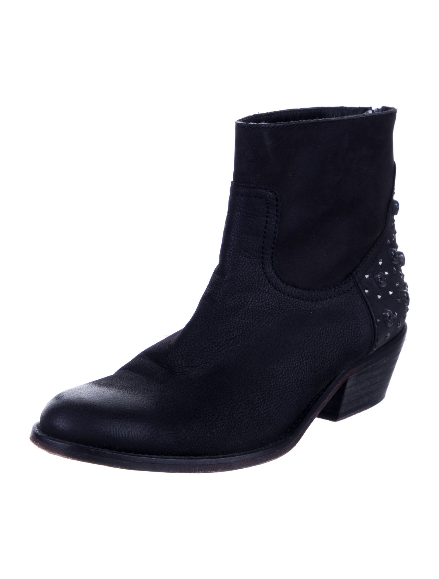 Zadig & Voltaire Leather Studded Accents Western Boots