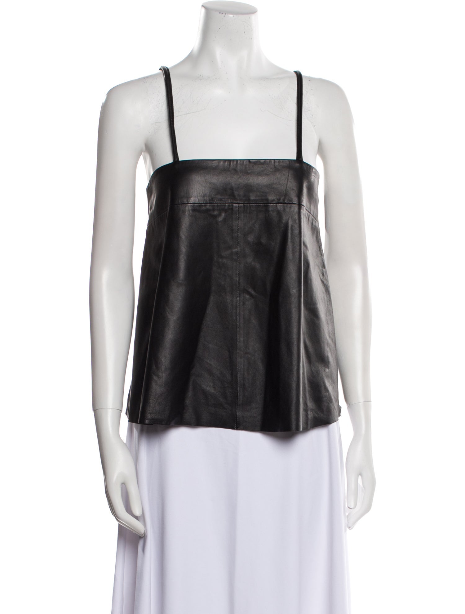 Zadig & Voltaire Leather Scoop Neck Top