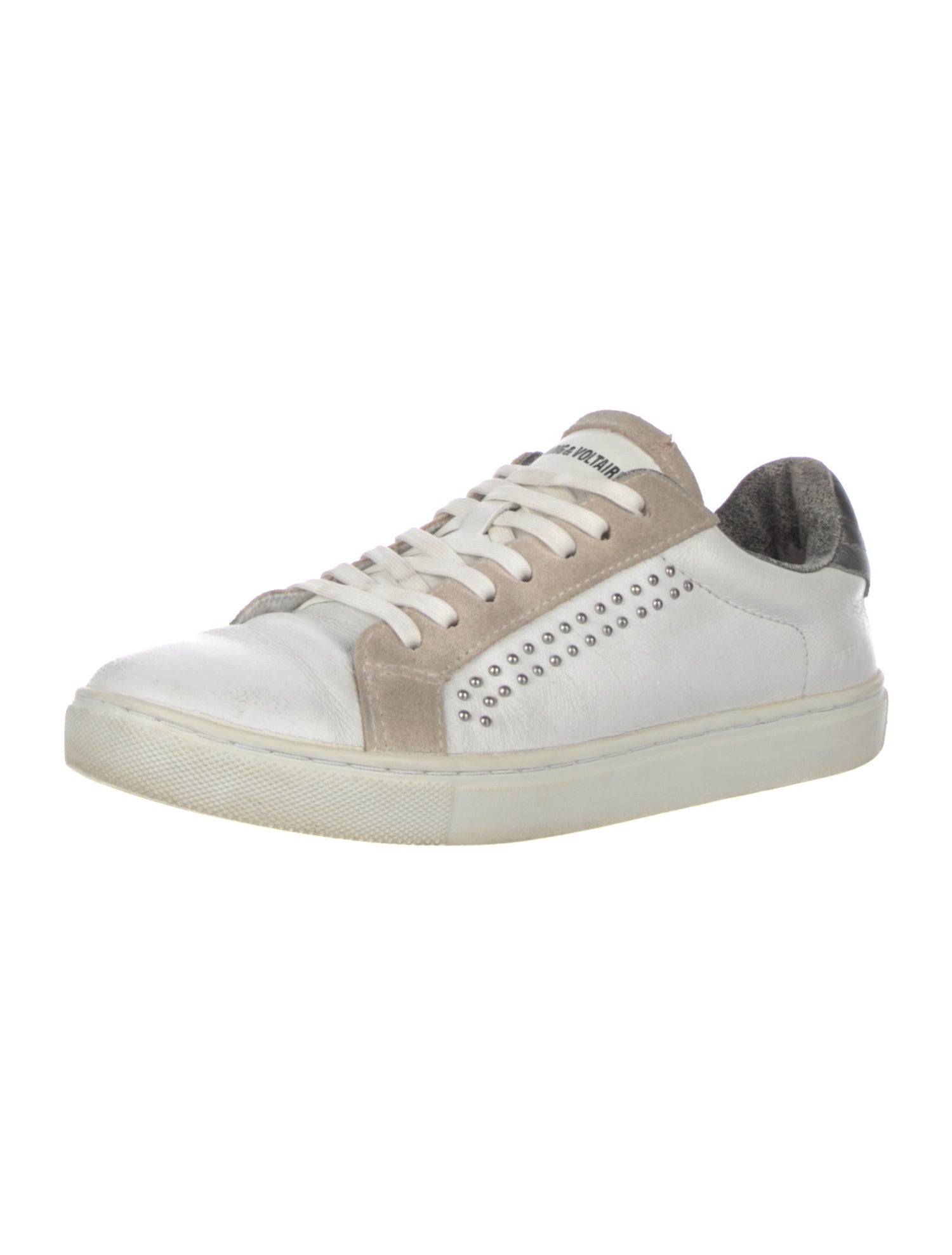 Zadig & Voltaire Leather Colorblock Pattern Sneakers