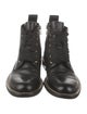 Zadig & Voltaire Leather Chain-Link Accents Combat Boots