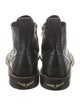 Zadig & Voltaire Leather Chain-Link Accents Combat Boots