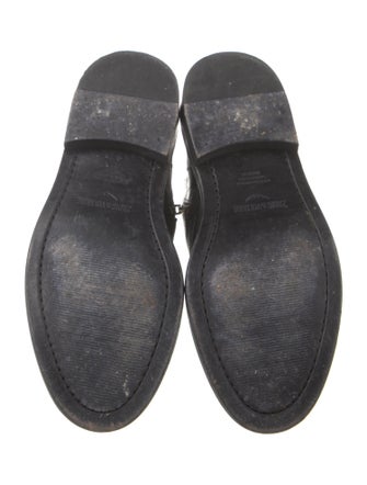 Zadig & Voltaire Leather Chain-Link Accents Combat Boots