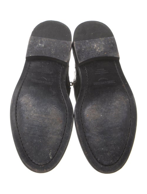 Zadig & Voltaire Leather Chain-Link Accents Combat Boots