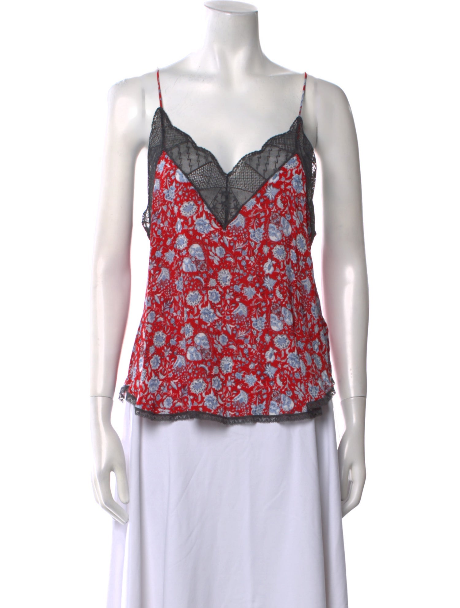 Zadig & Voltaire Floral Print V-Neck Top