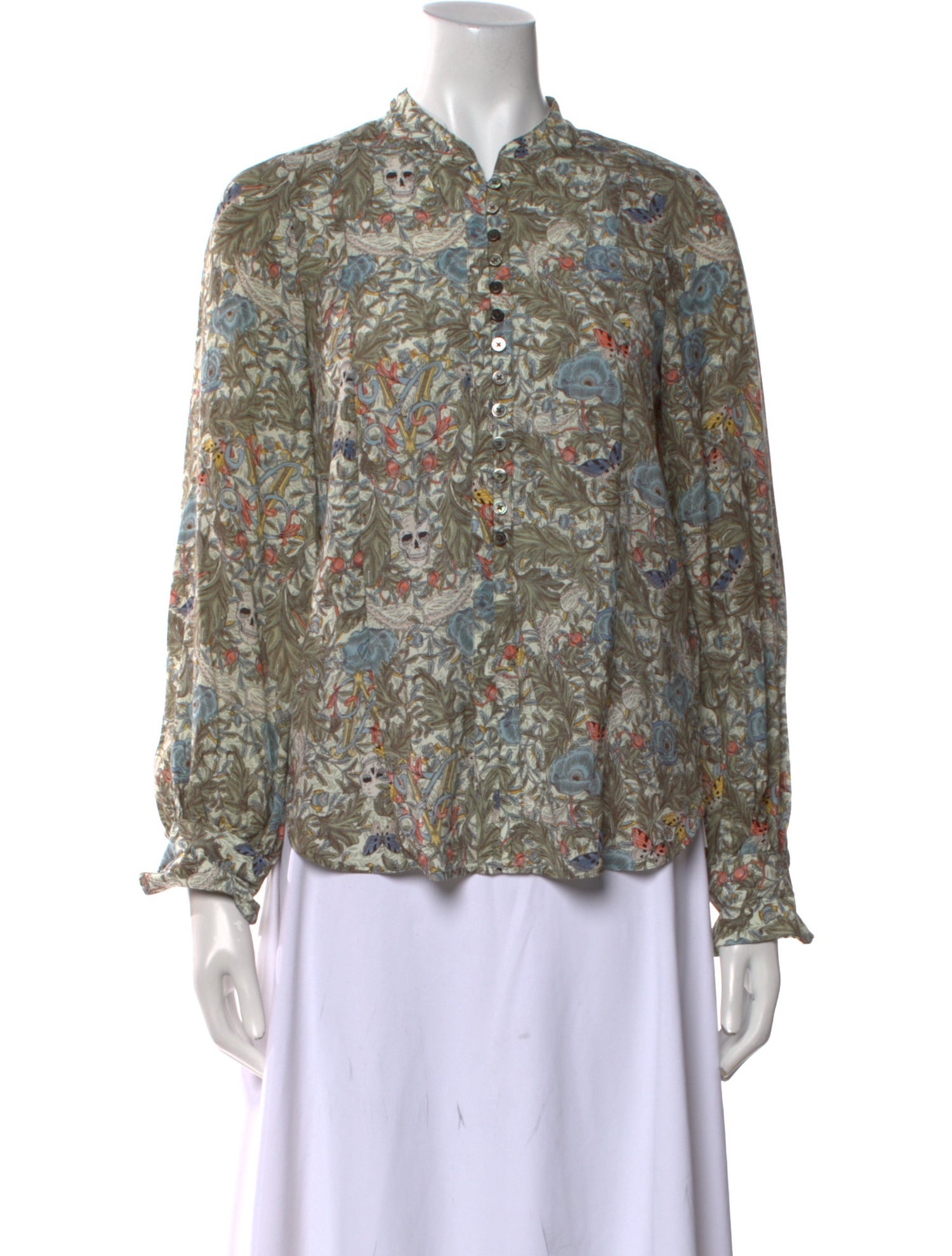 Zadig & Voltaire Floral Print Mock Neck Blouse