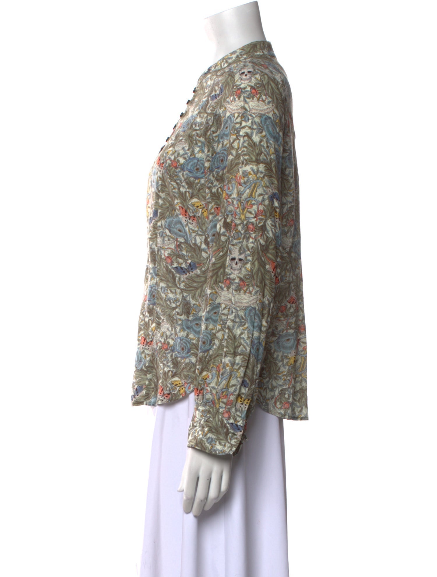 Zadig & Voltaire Floral Print Mock Neck Blouse