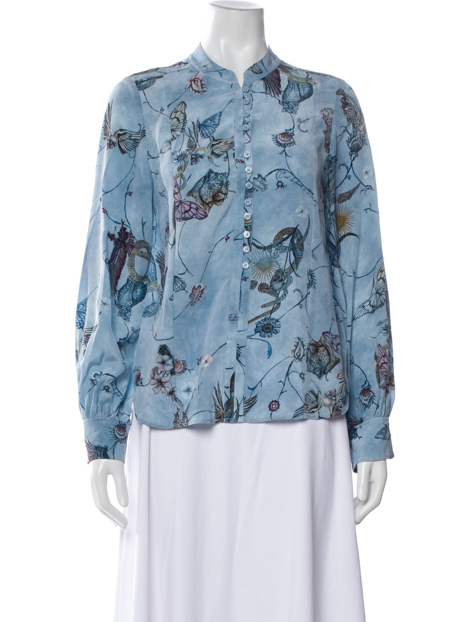 Zadig & Voltaire Silk Floral Print Button-Up Top