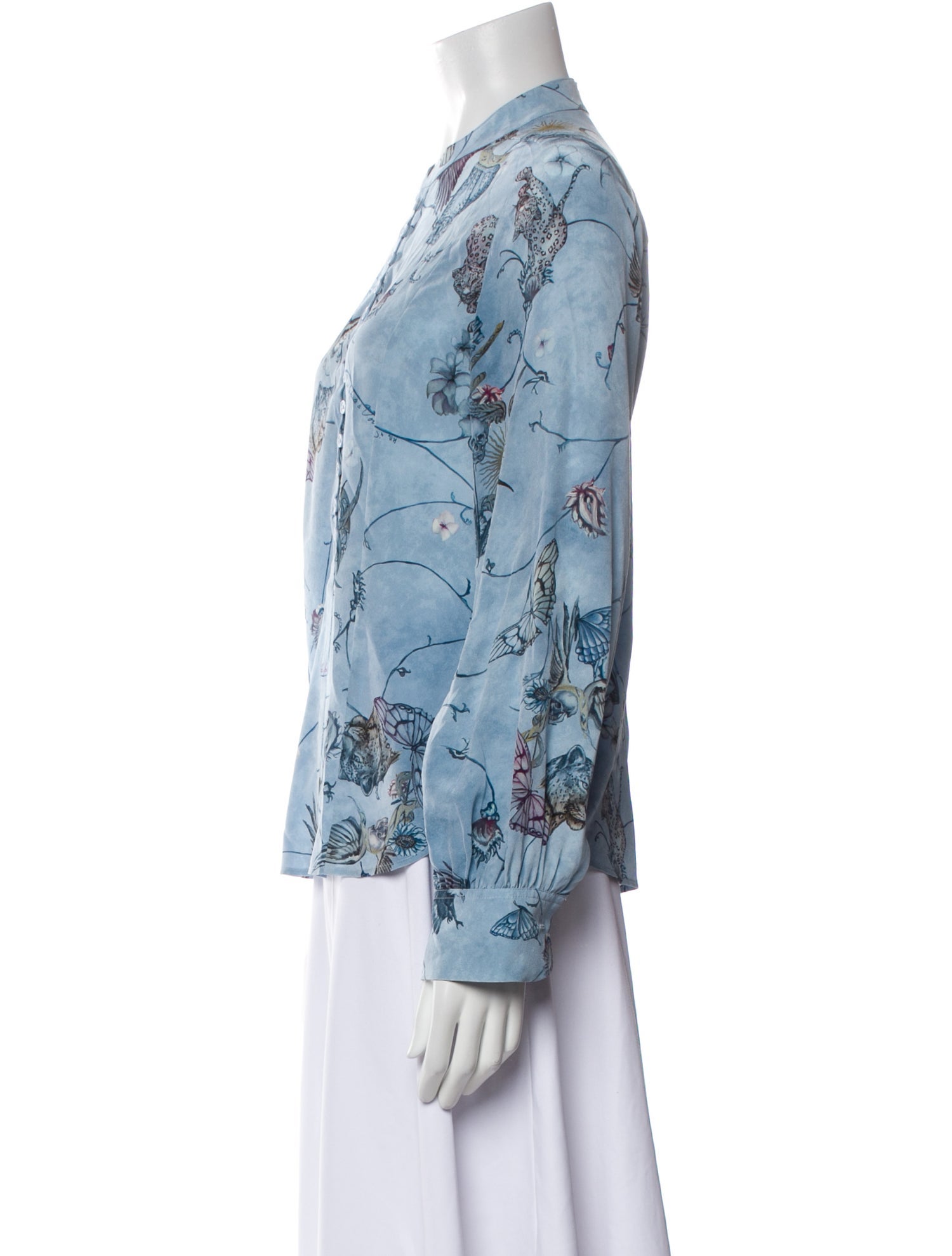 Zadig & Voltaire Silk Floral Print Button-Up Top