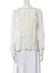 Zadig & Voltaire Mock Neck Long Sleeve Button-Up Top