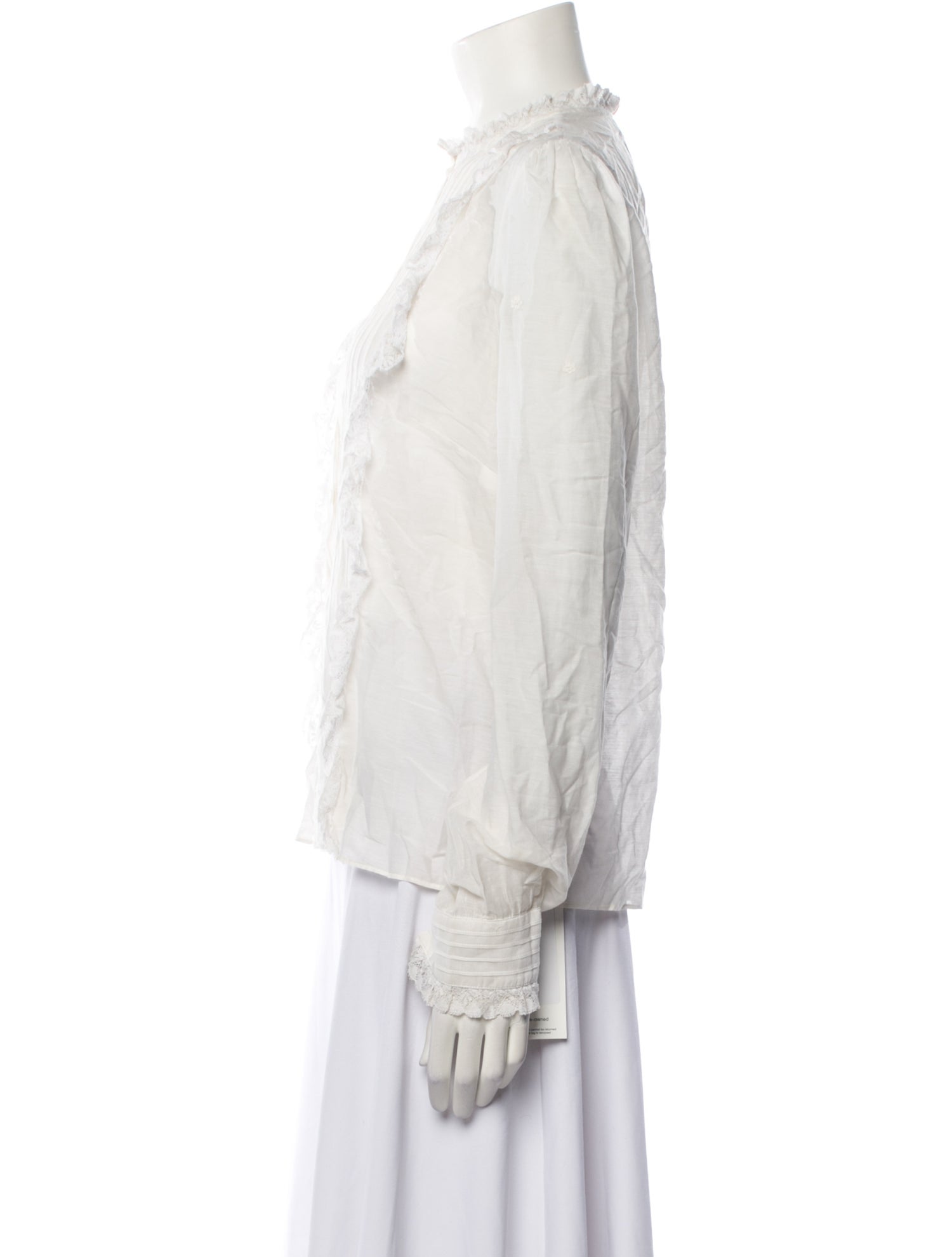 Zadig & Voltaire Mock Neck Long Sleeve Button-Up Top