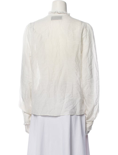 Zadig & Voltaire Mock Neck Long Sleeve Button-Up Top