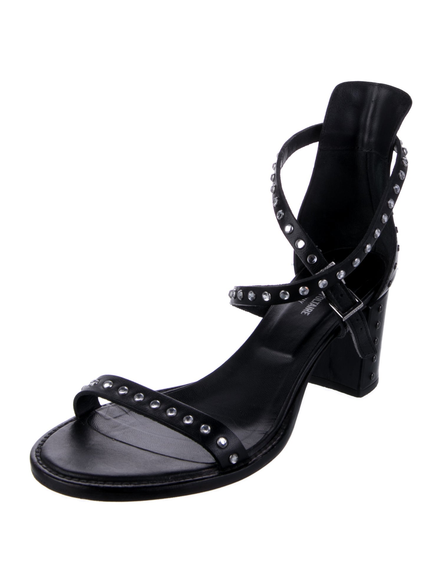 Zadig & Voltaire Leather Studded Accents Sandals
