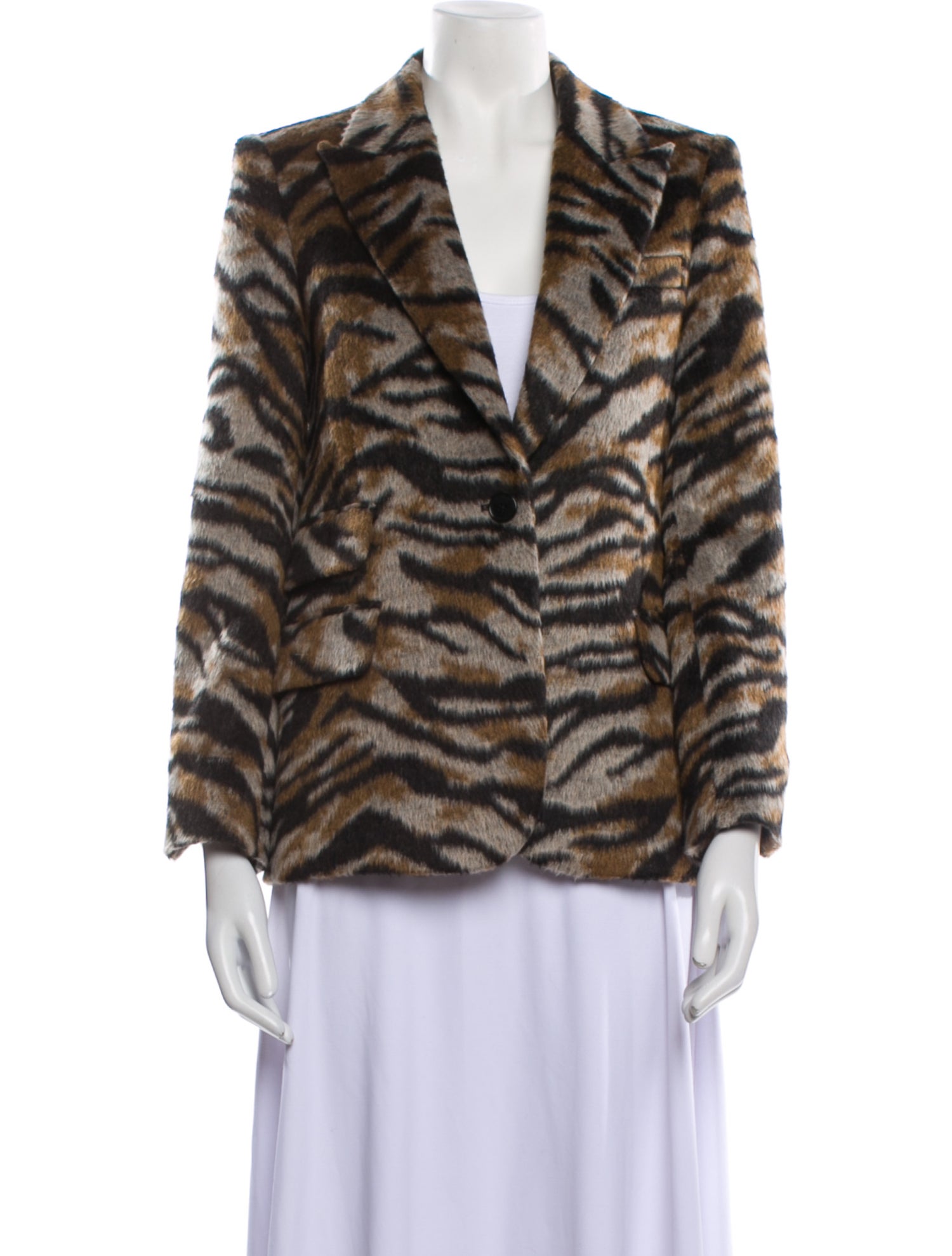Zadig & Voltaire Faux Fur Animal Print Faux Fur Jacket