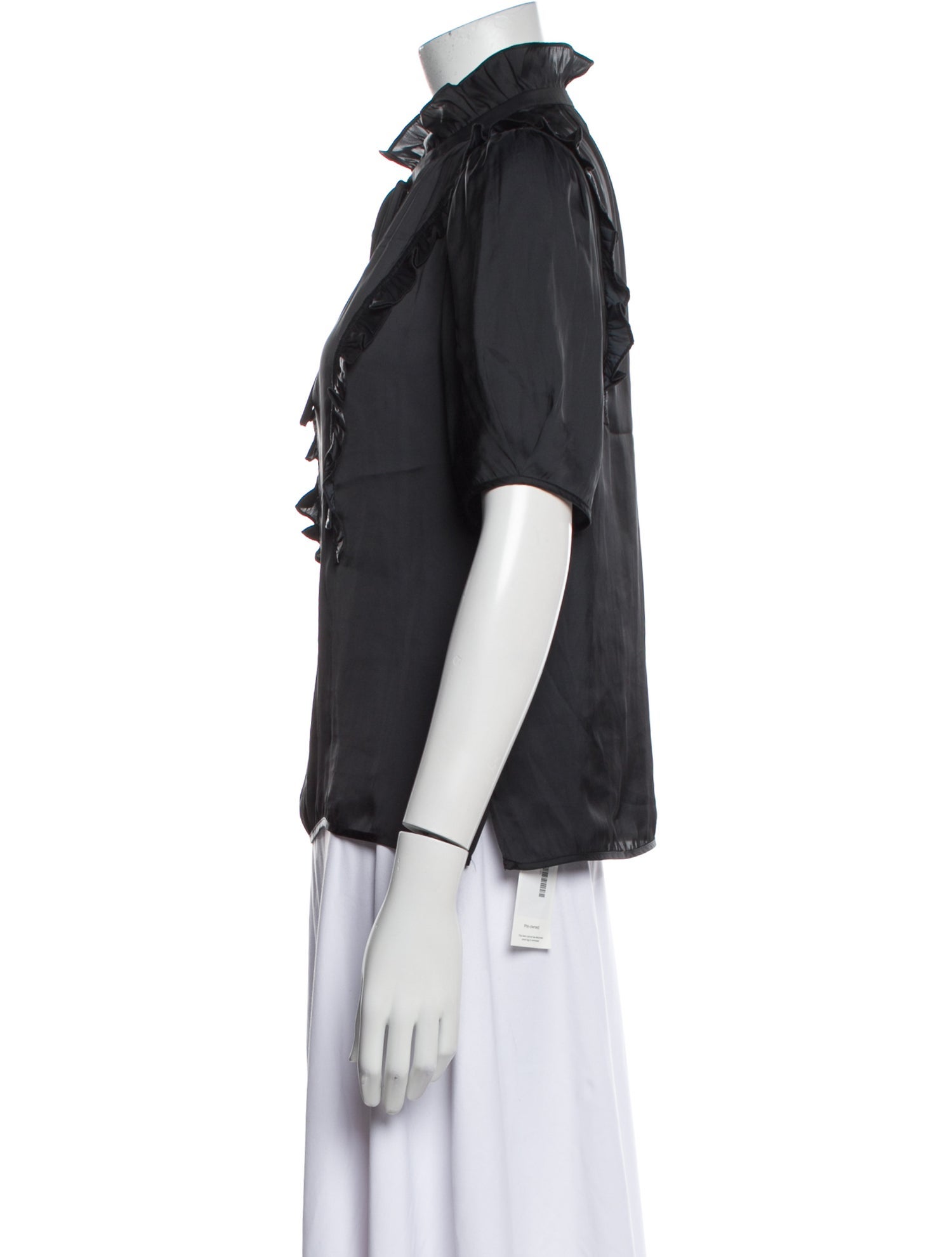 Zadig & Voltaire Mock Neck Short Sleeve Blouse