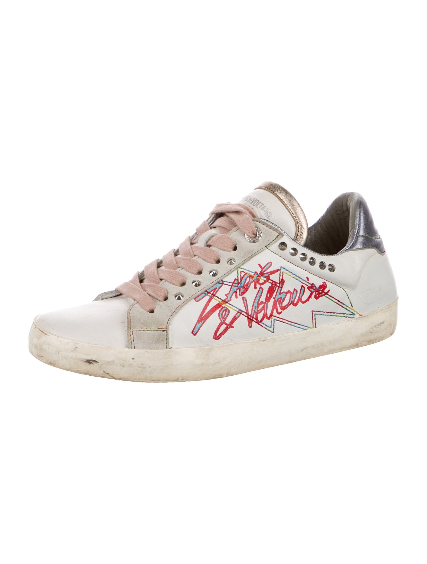 Zadig & Voltaire Leather Printed Sneakers