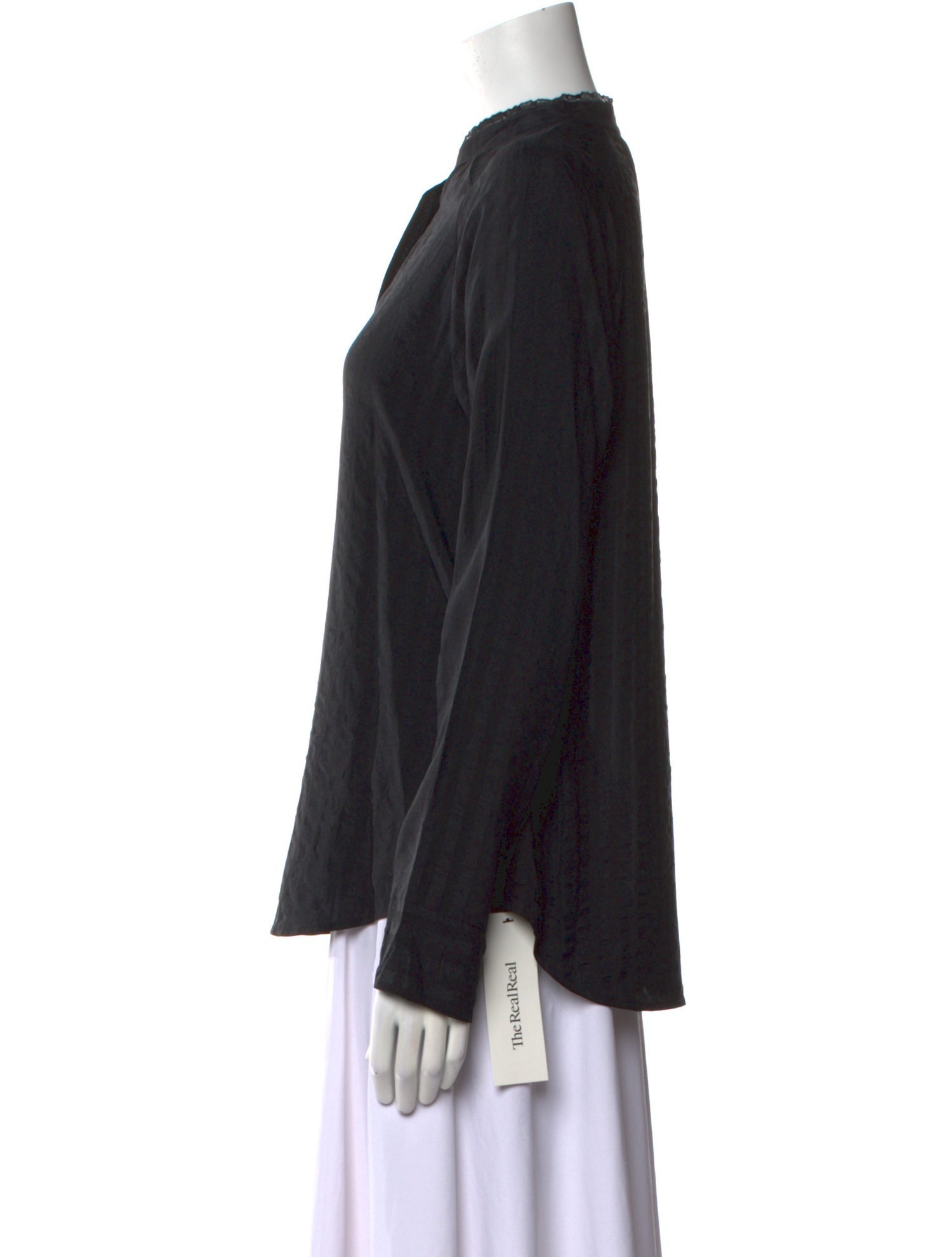 Zadig & Voltaire Silk Mock Neck Button-Up Top