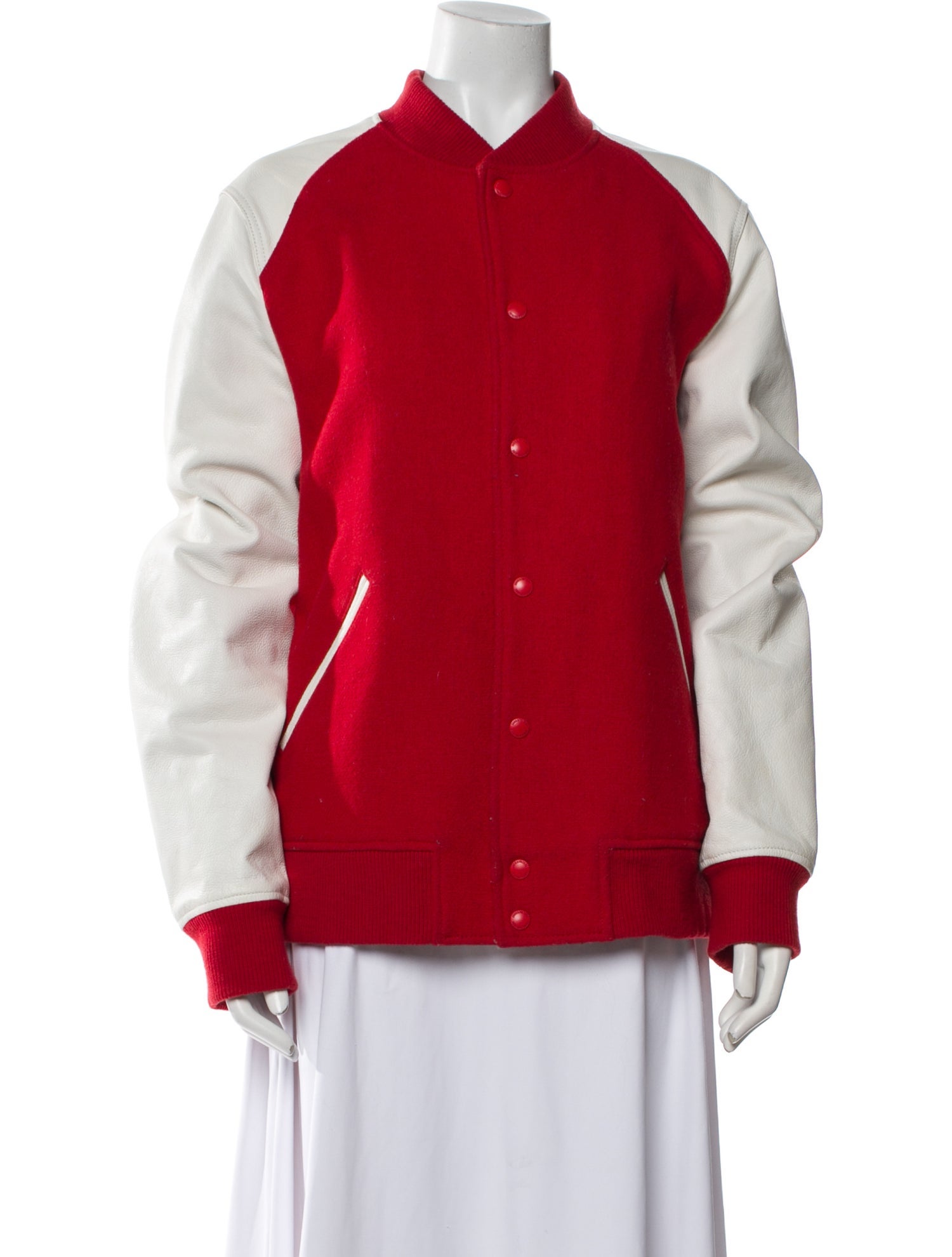 Zadig & Voltaire Wool Colorblock Pattern Bomber Jacket