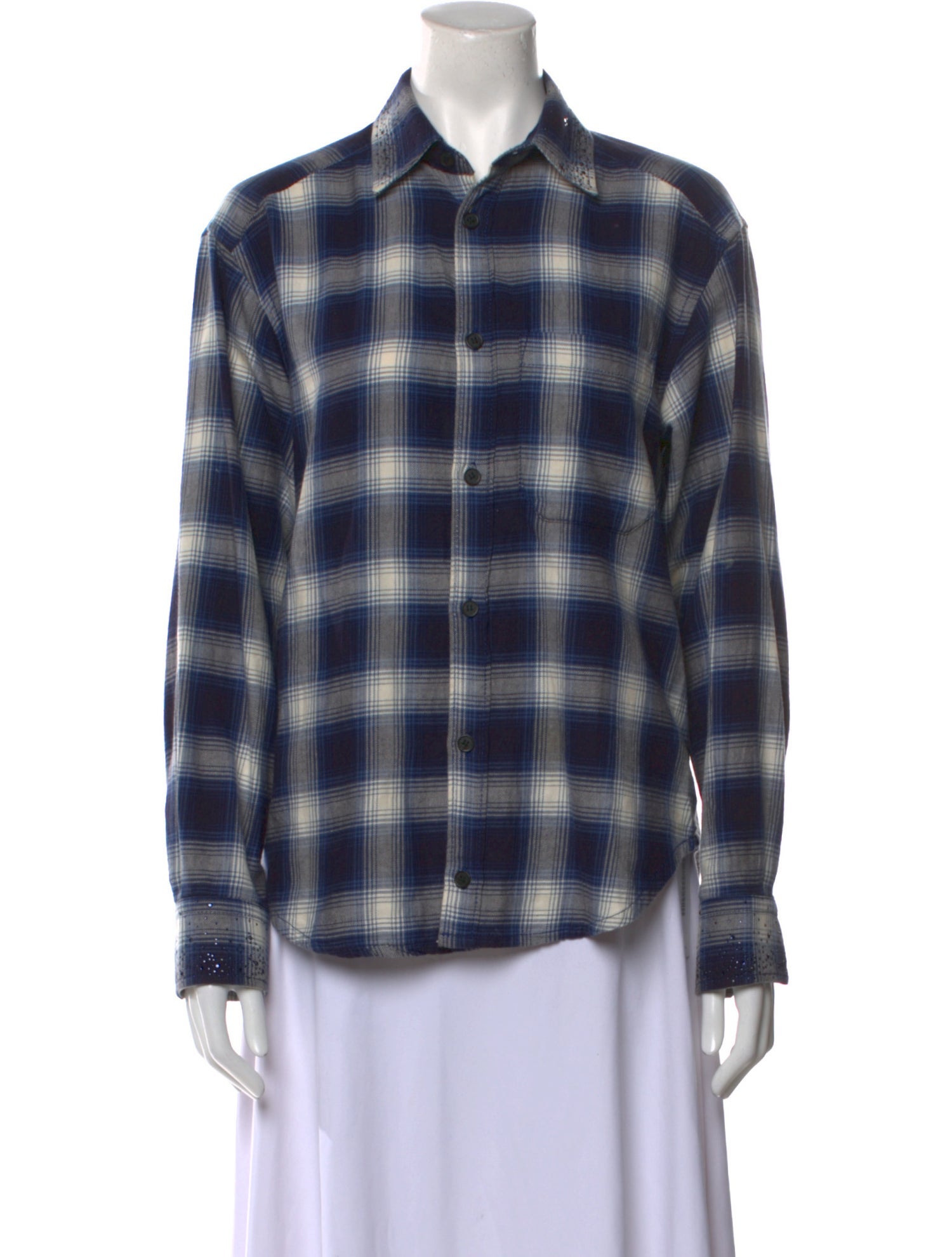 Zadig & Voltaire Plaid Print Long Sleeve Button-Up Top