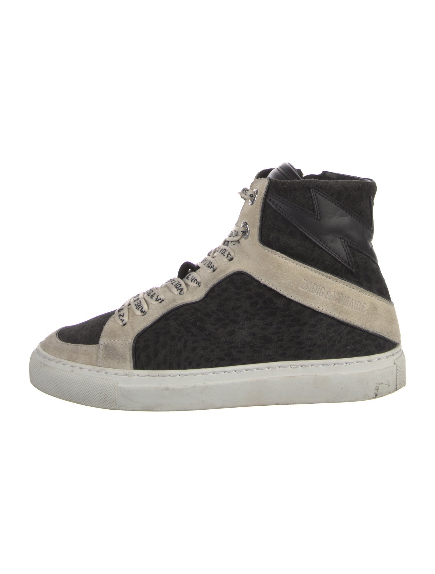 Zadig & Voltaire Suede Colorblock Pattern Sneakers